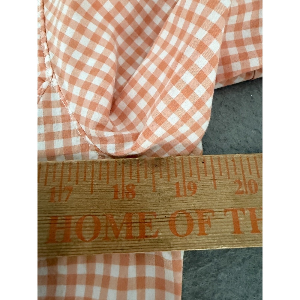 Orvis River Guide Top Womens M Orange White Vented Gingham Shirt Hiking Outdoor - Picture 10 of 14